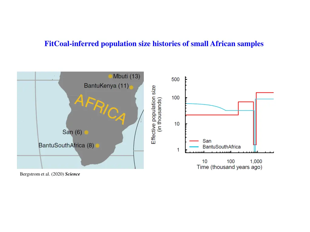 fitcoal inferred population size histories