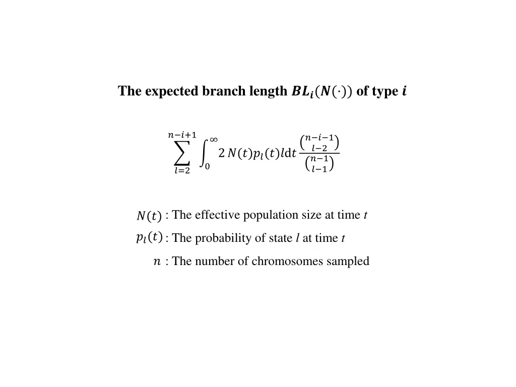 the expected branch length of type