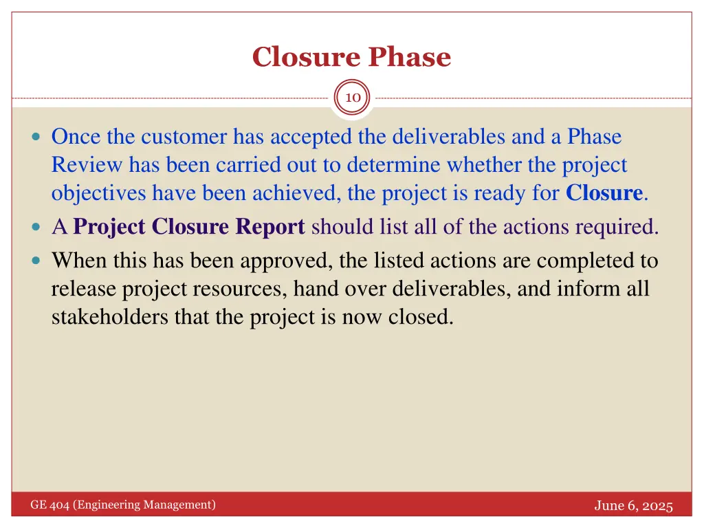 closure phase