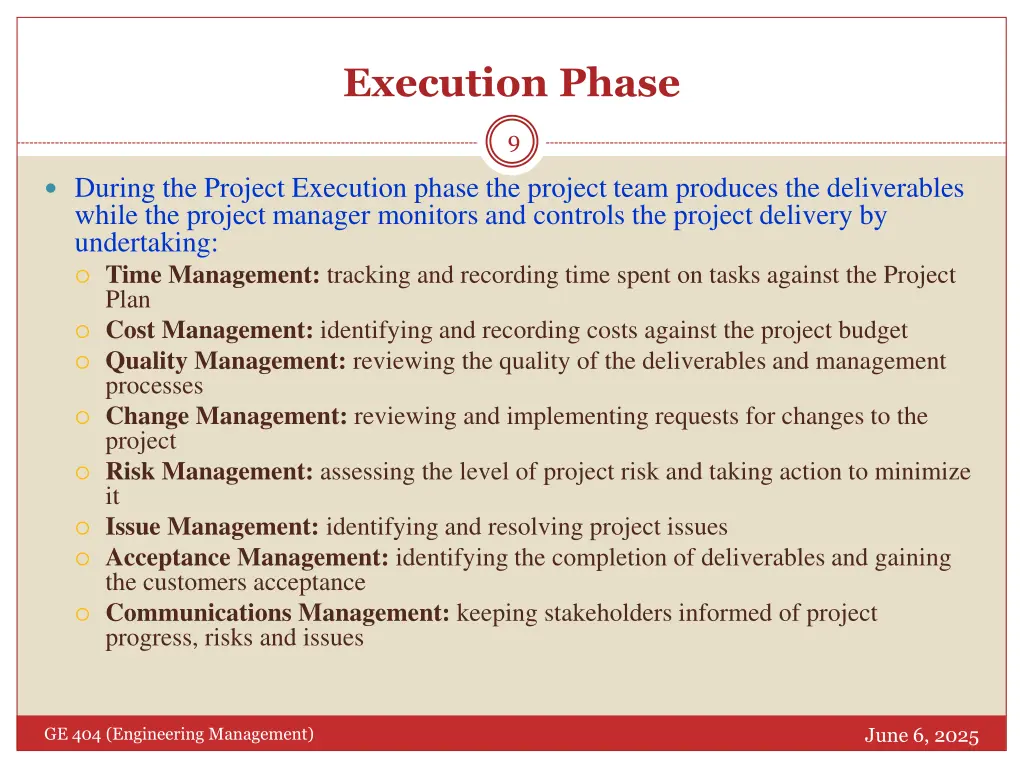 execution phase