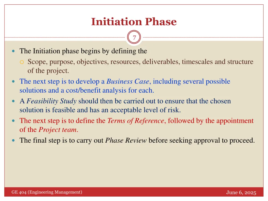 initiation phase