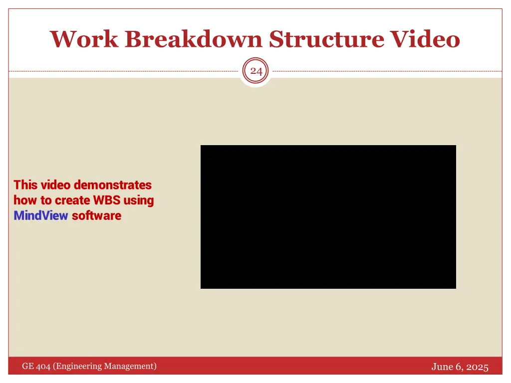 work breakdown structure video