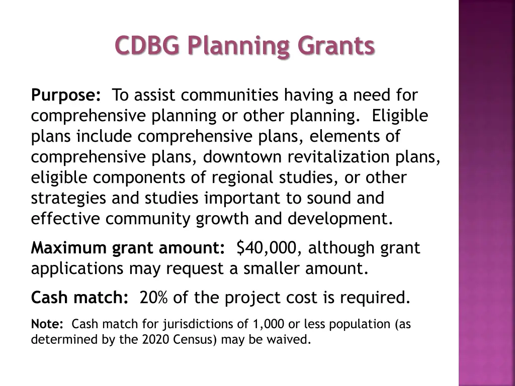 cdbg planning grants 1