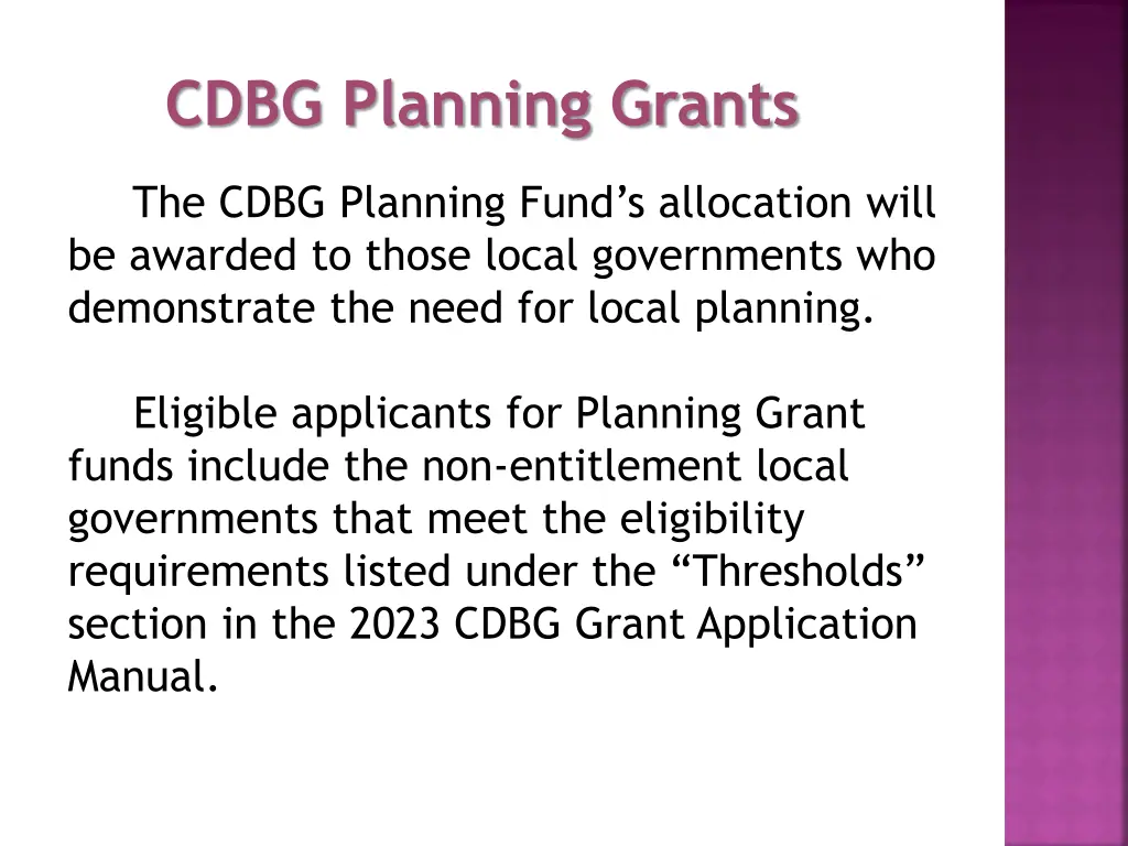 cdbg planning grants