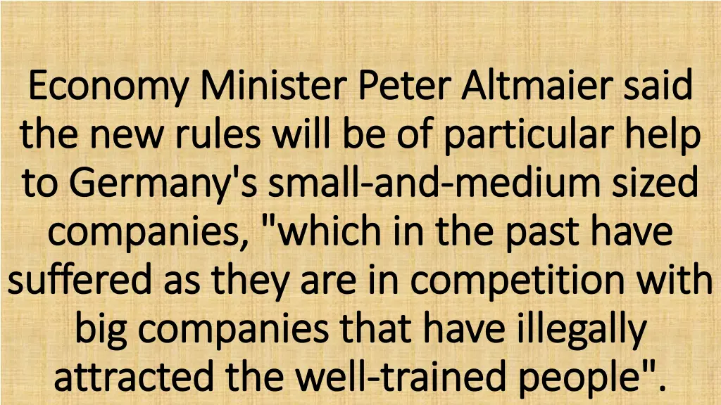 economy minister peter altmaier said economy