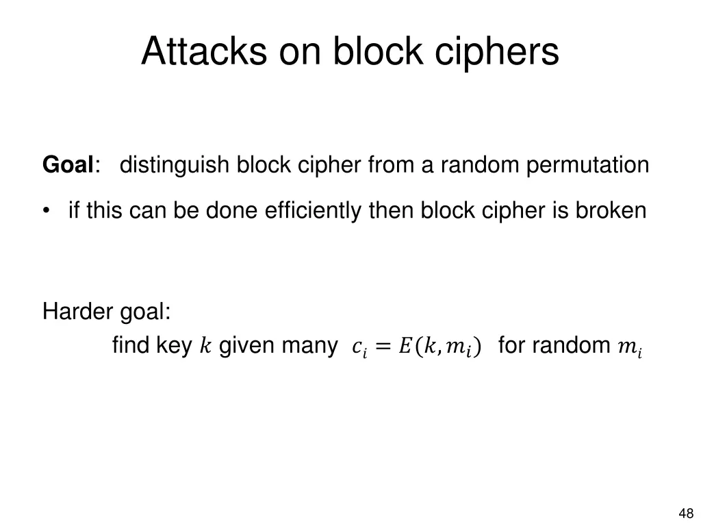attacks on block ciphers