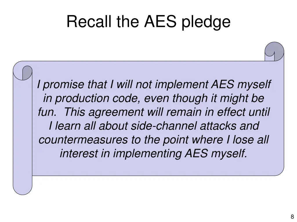 recall the aes pledge