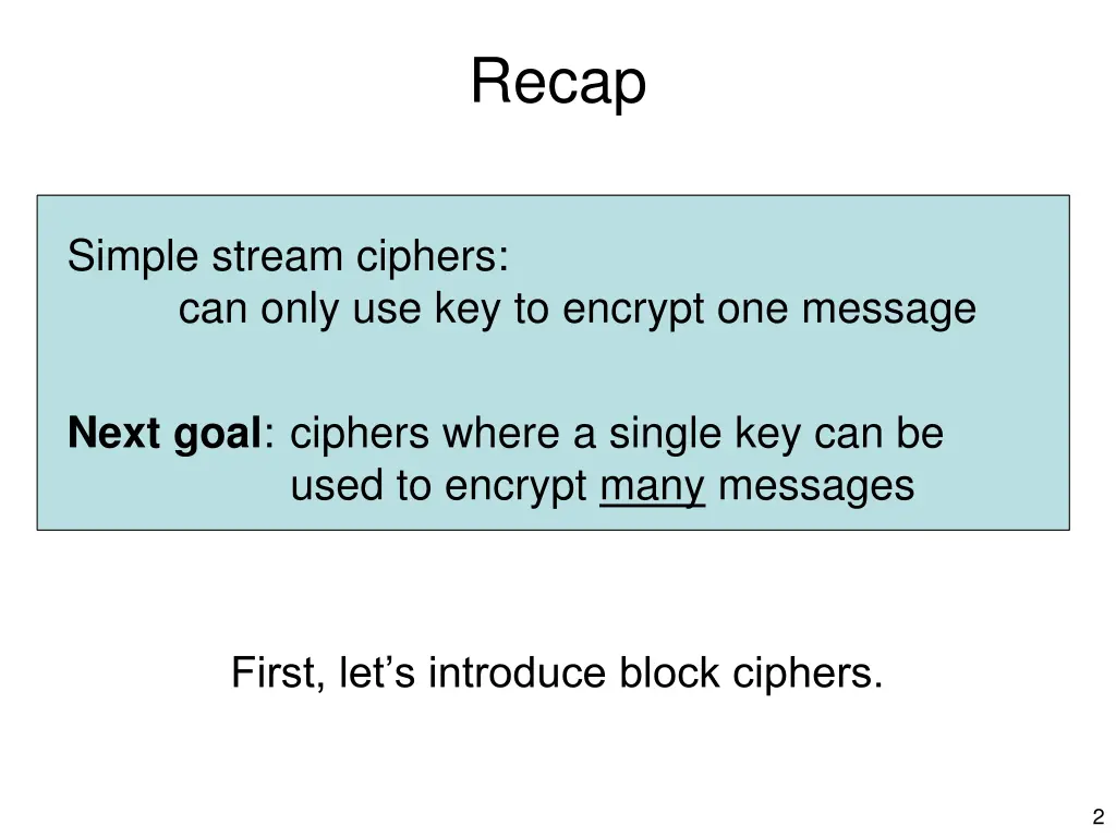 recap