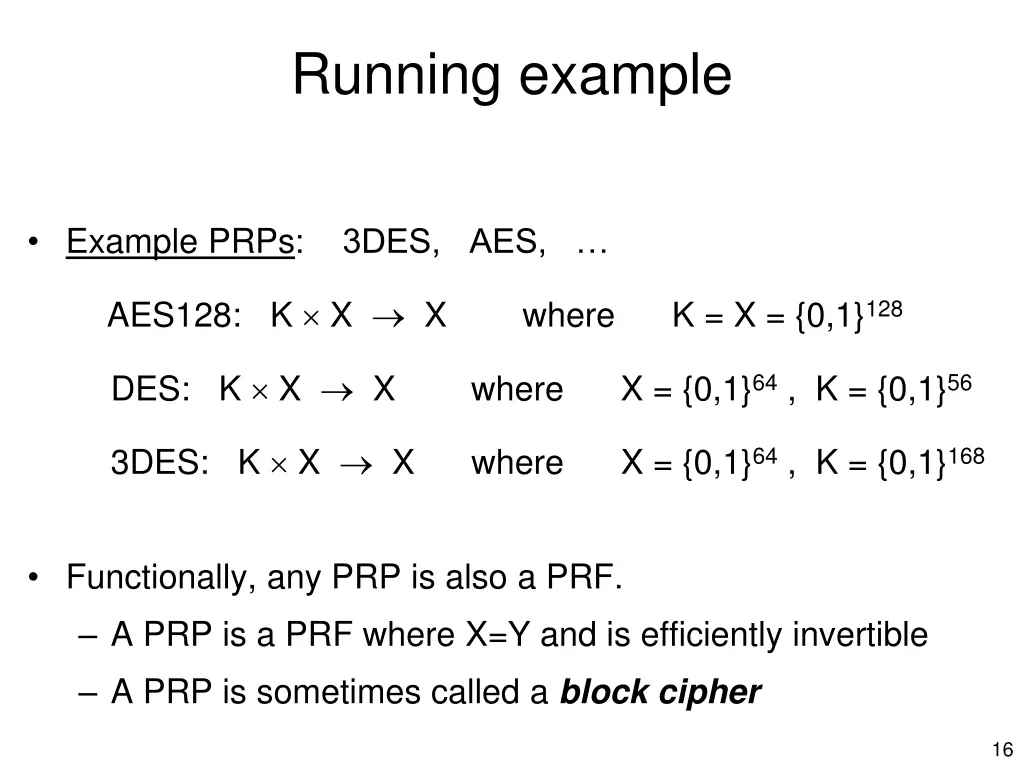 running example