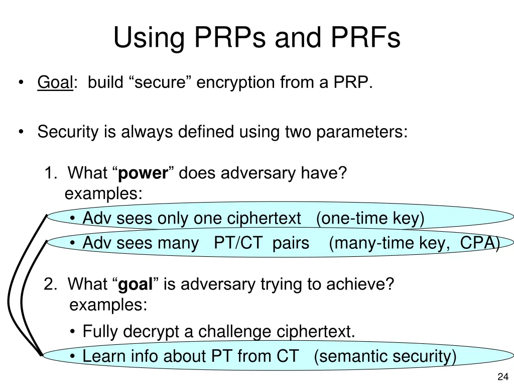 using prps and prfs