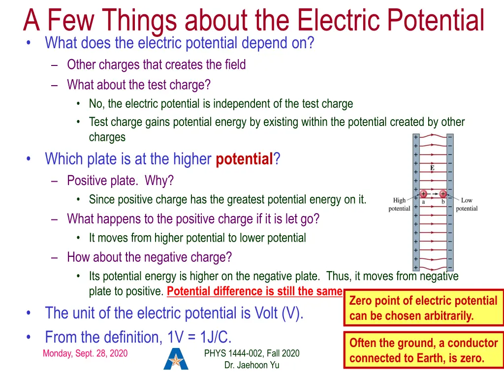 a few things about the electric potential what