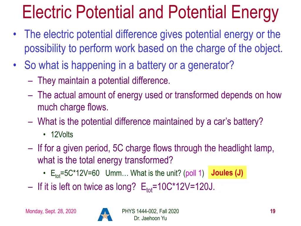 electric potential and potential energy