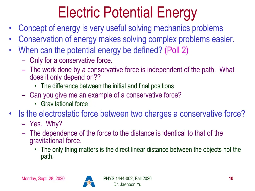 electric potential energy concept of energy