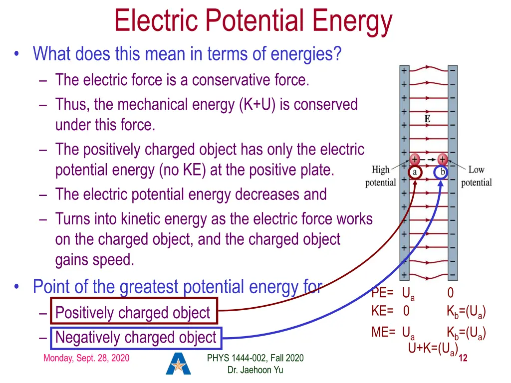 electric potential energy what does this mean