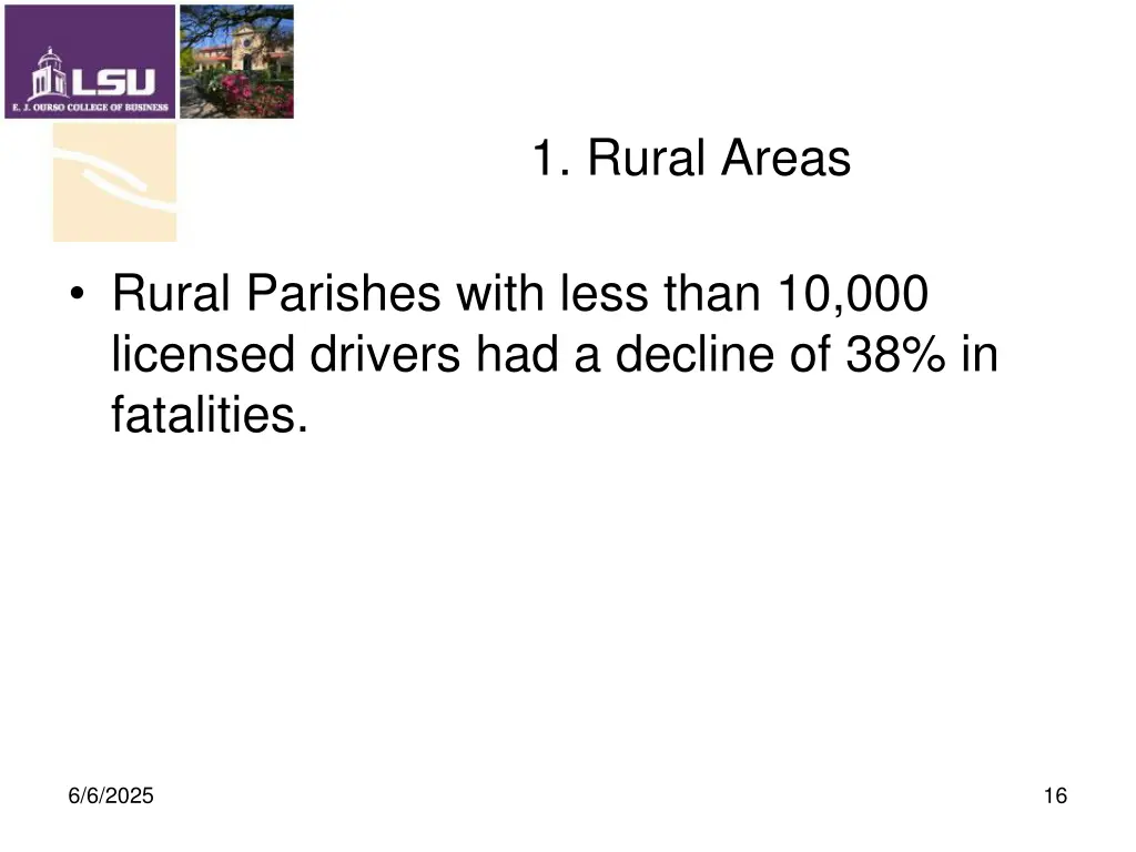 1 rural areas