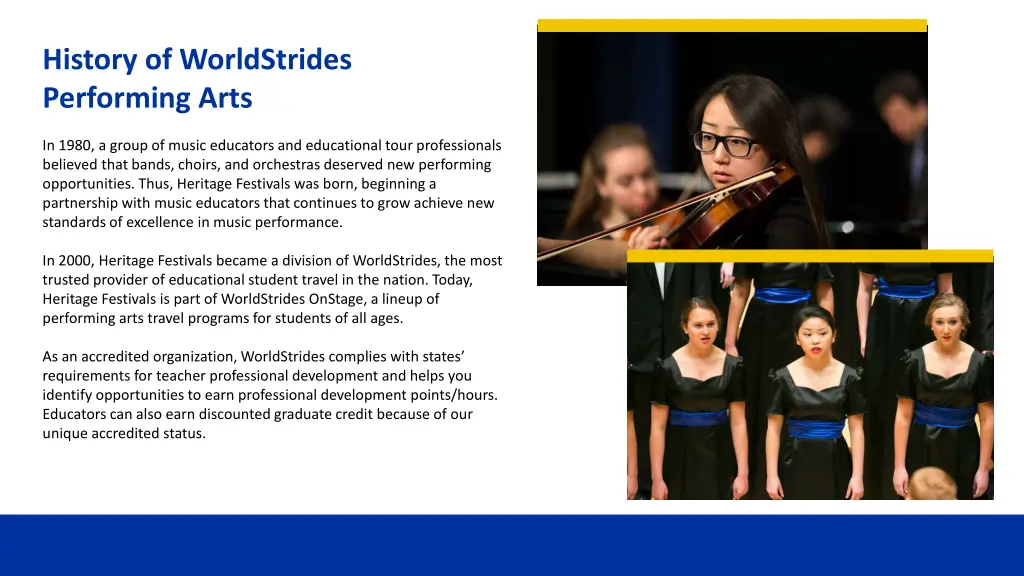 history of worldstrides performing arts
