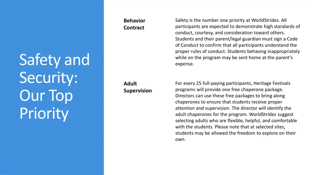 safety is the number one priority at worldstrides