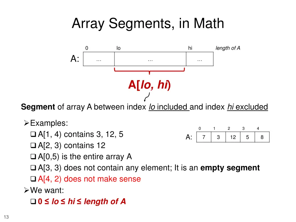 array segments in math
