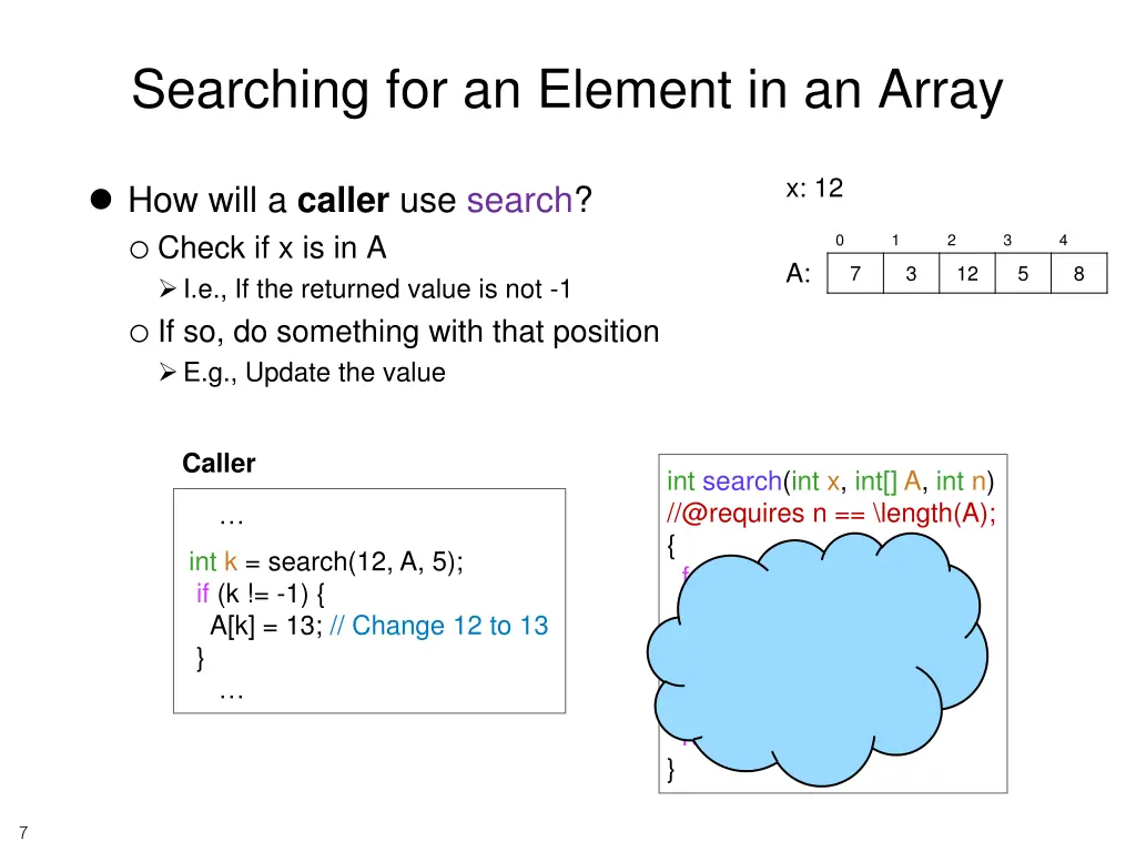 searching for an element in an array 4