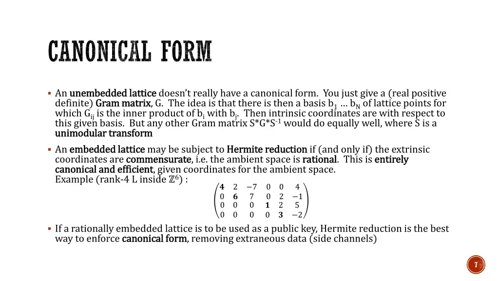 canonical form