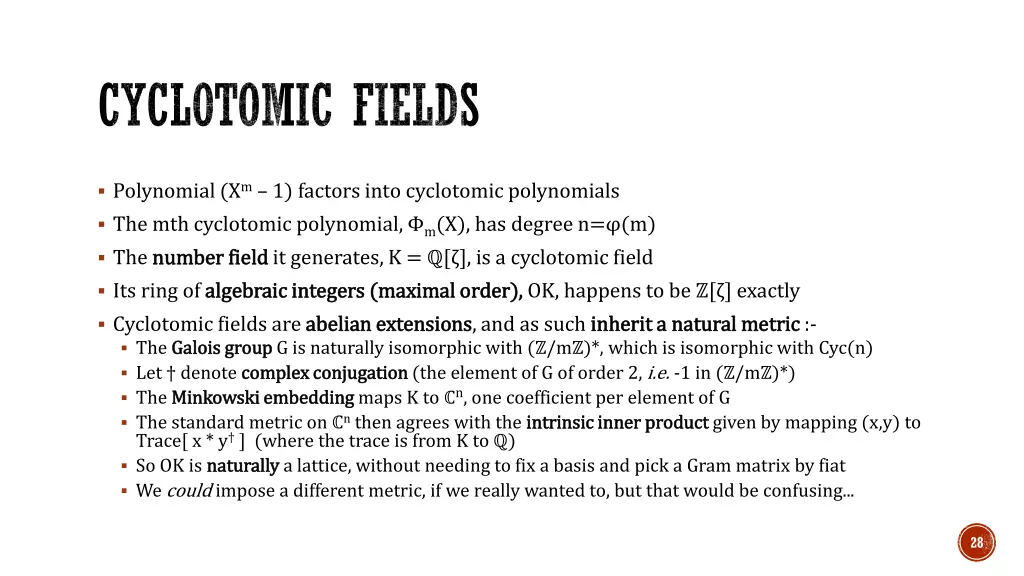 cyclotomic fields