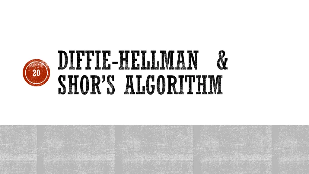 diffie hellman shor s algorithm