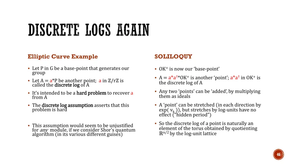discrete logs again