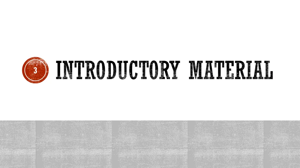 introductory material