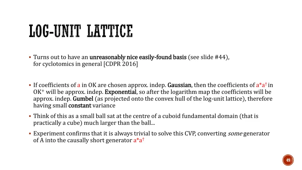 log unit lattice