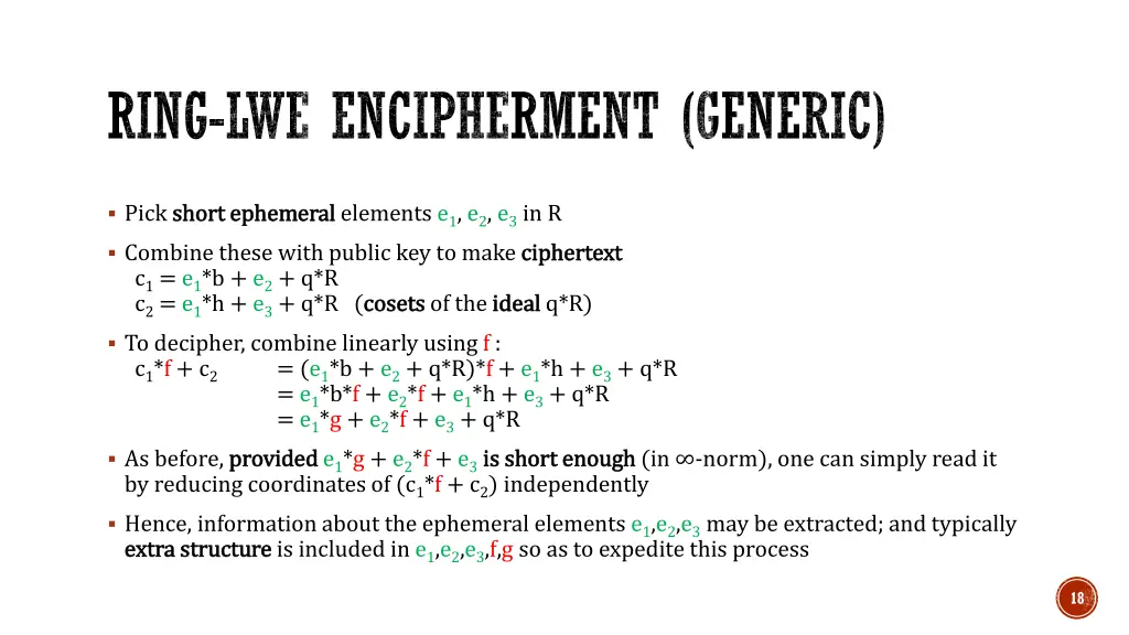 ring lwe encipherment generic