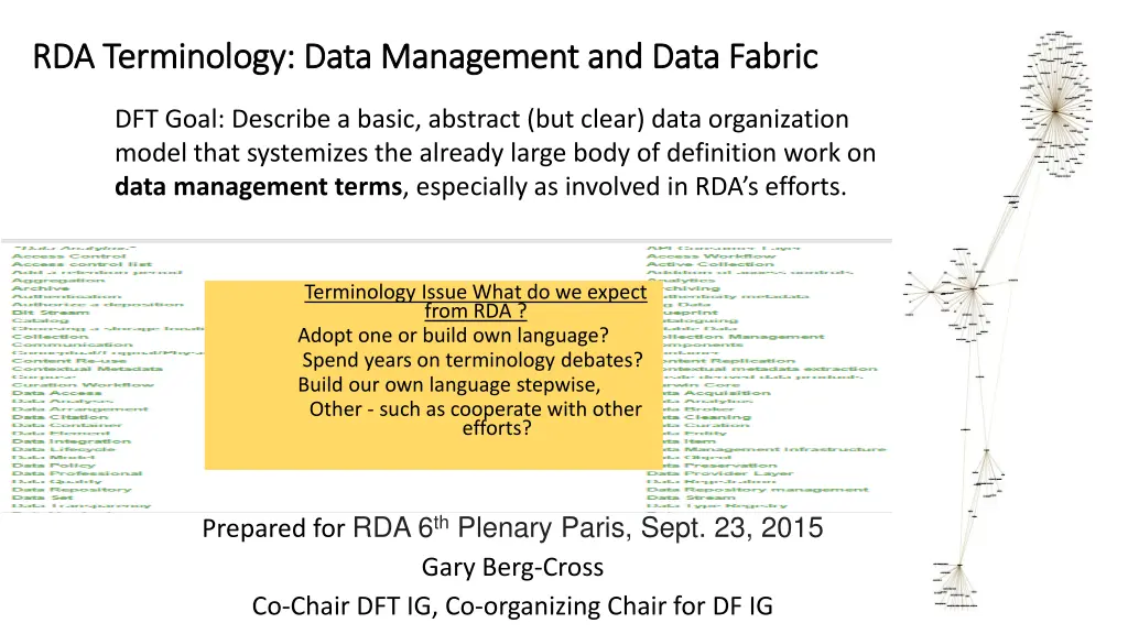 rda terminology data management and data fabric