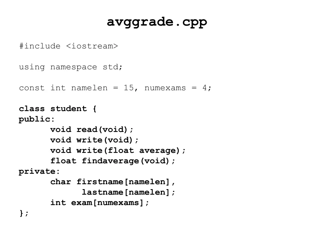 avggrade cpp