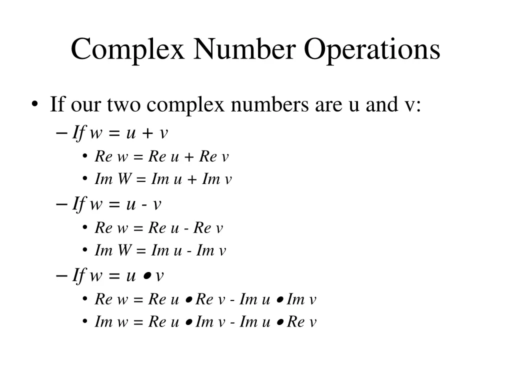 complex number operations