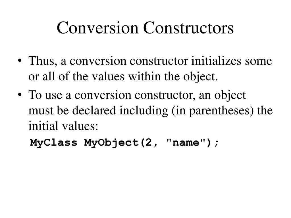 conversion constructors