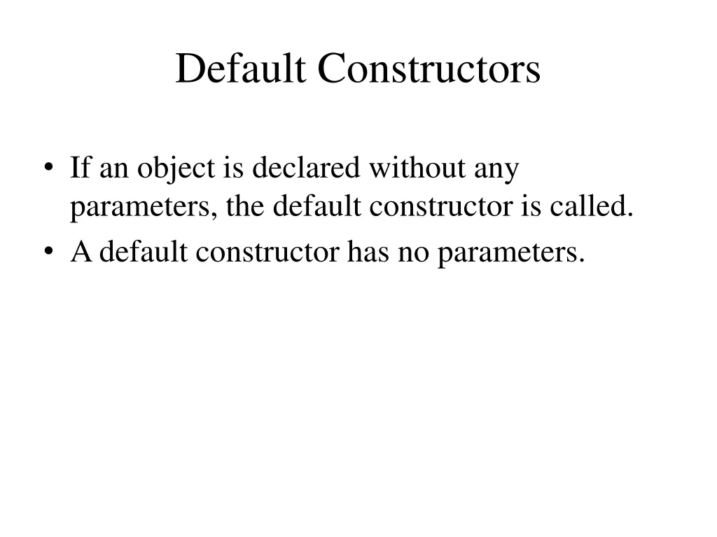 default constructors