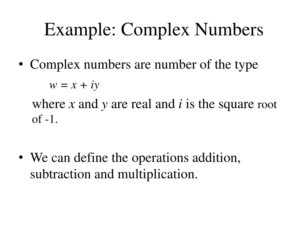example complex numbers