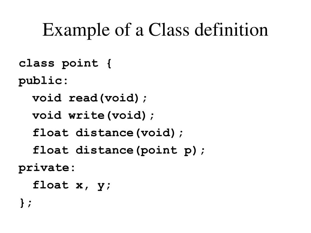 example of a class definition