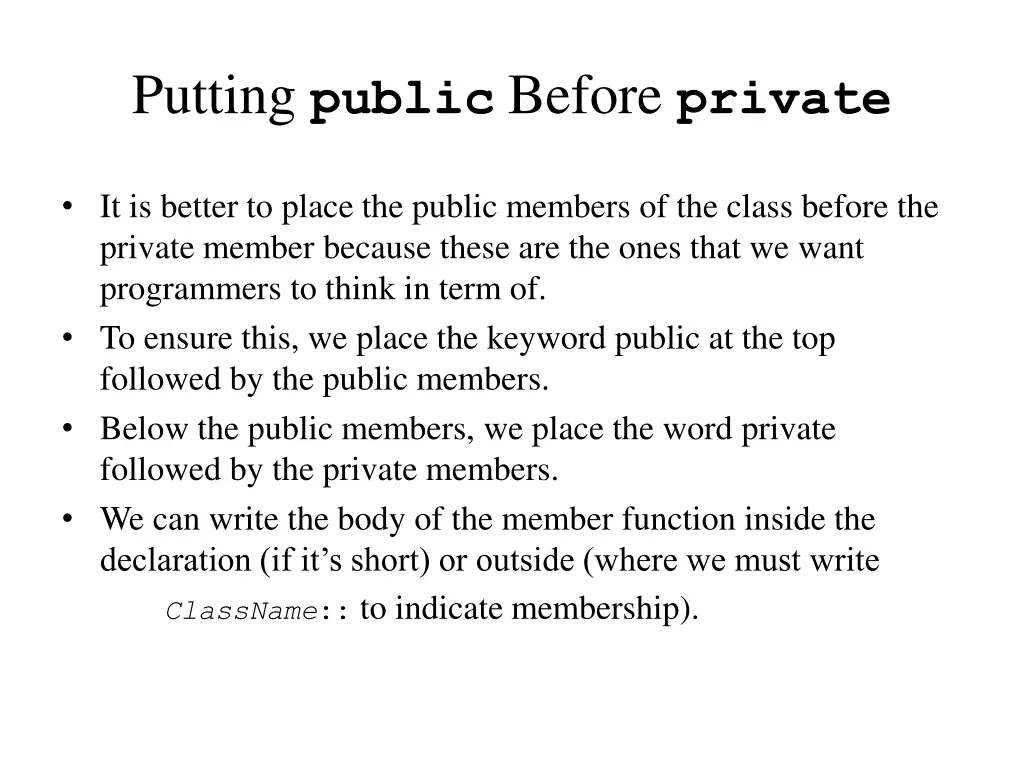 putting public before private