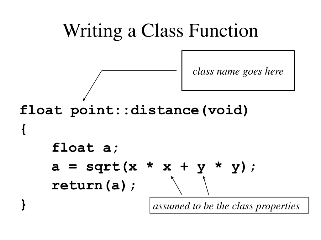 writing a class function
