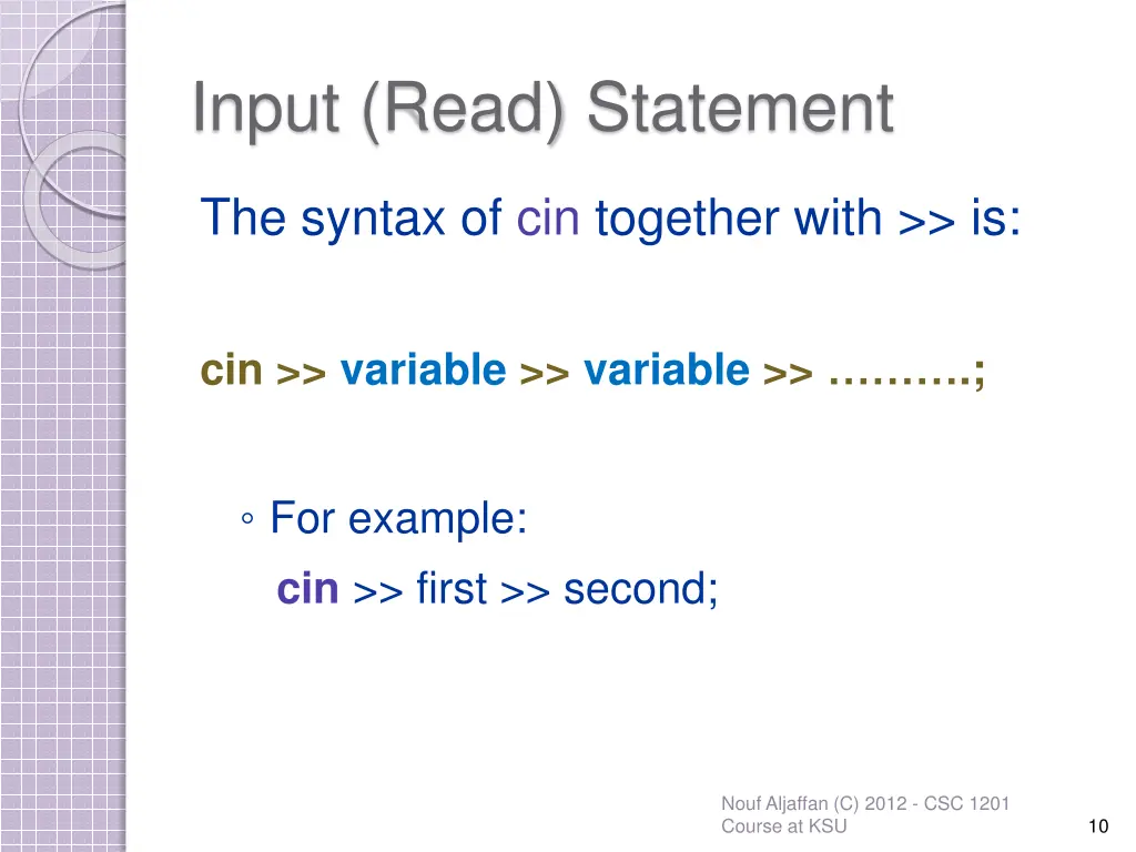 input read statement