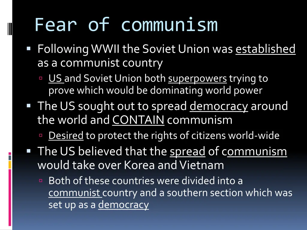 fear of communism following wwii the soviet union