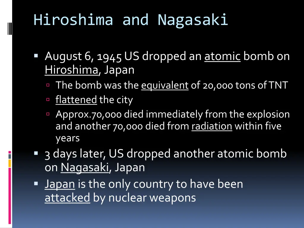 hiroshima and nagasaki