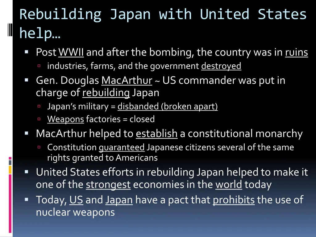 rebuilding japan with united states help post