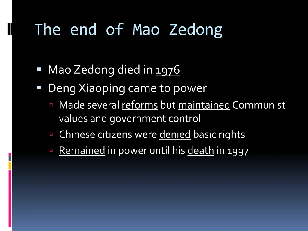 the end of mao zedong