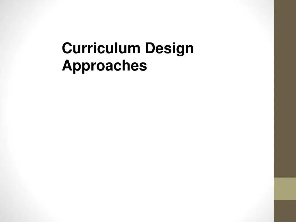 curriculum design approaches