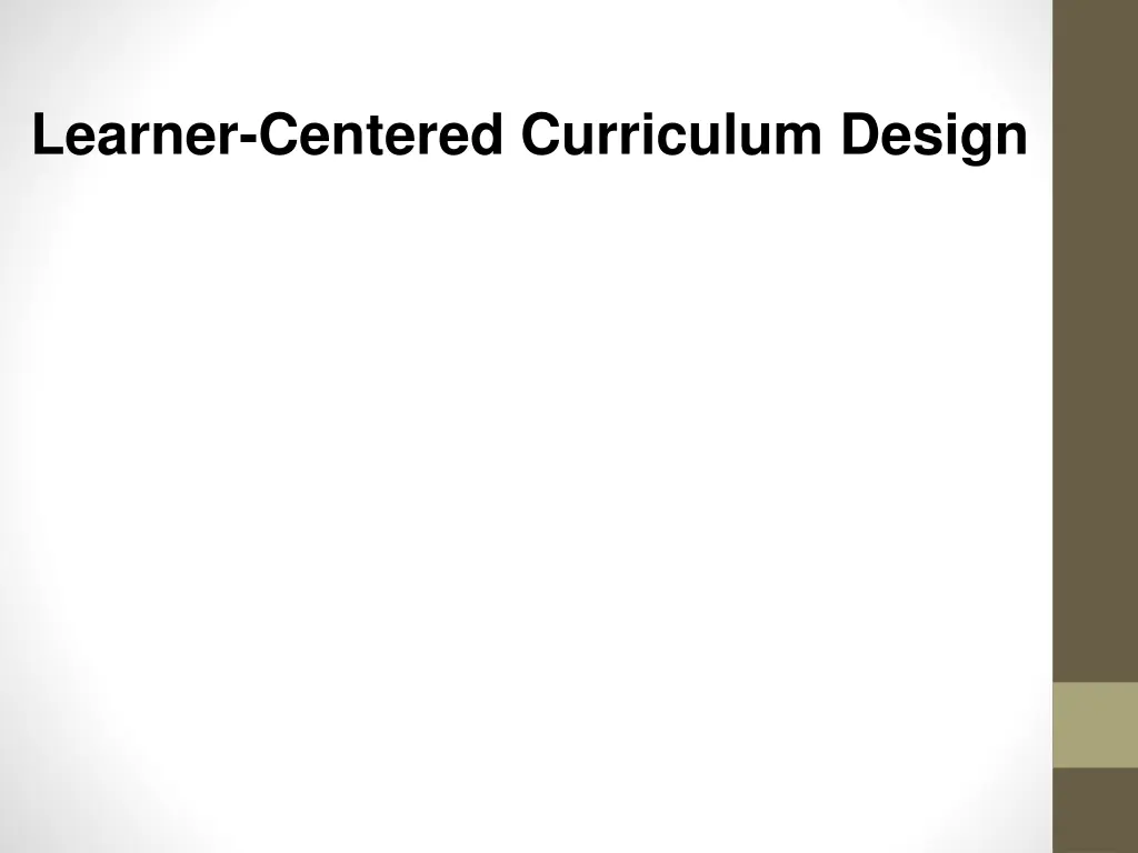 learner centered curriculum design