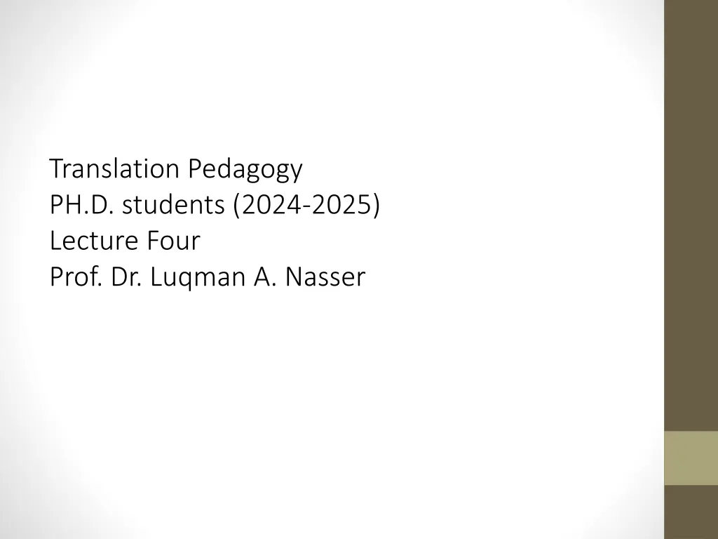 translation pedagogy ph d students 2024 2025