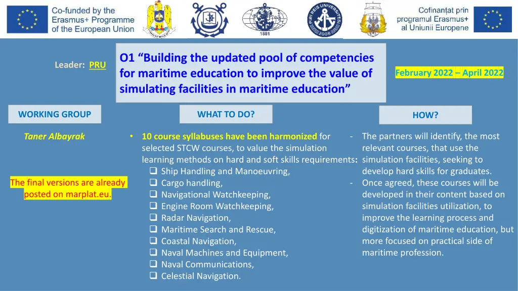 o1 building the updated pool of competencies