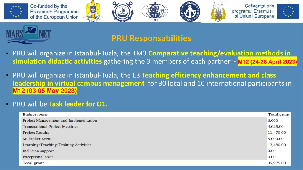 pru responsabilities