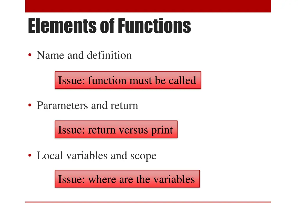 elements of functions